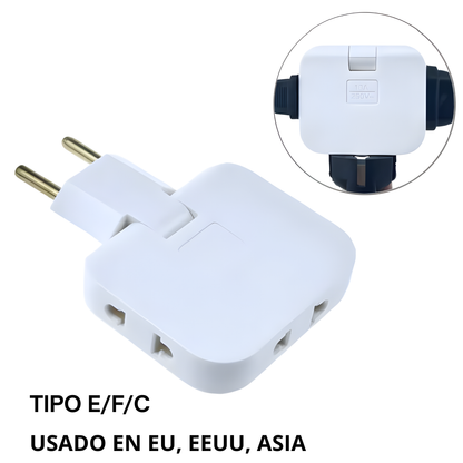 Adaptador 3 en 1 Giratorio de Alta Potencia