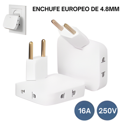 Adaptador 3 en 1 Giratorio de Alta Potencia