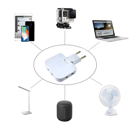 Adaptador 3 en 1 Giratorio de Alta Potencia